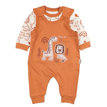 Salopete bebelusi baieti - Salopeta  pentru bebelusi, 2 piese, model ZooFriends