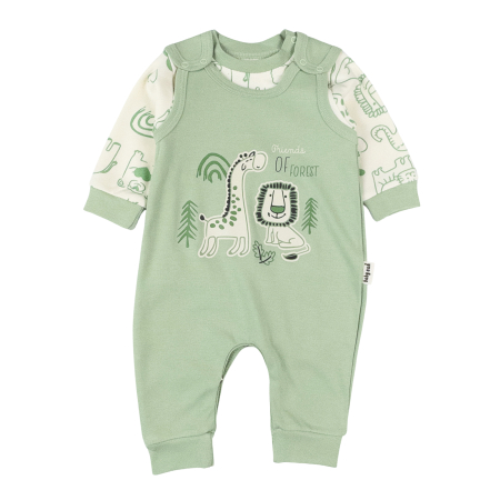 Haine bebelusi fete ❤️ - Salopeta  pentru bebelusi, 2 piese, model Safatri, vernil