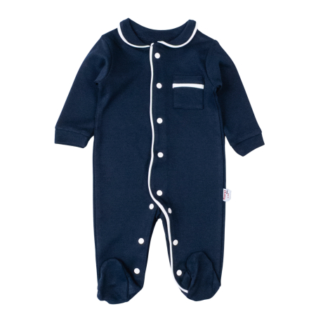 Haine bebelusi baieti ❤️ - Salopeta cu botosei pentru bebelusi, Bleumarin