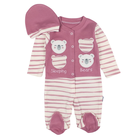 Haine bebelusi baieti - Salopeta pentru bebelusi model cu Ursuleti