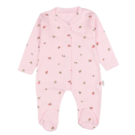 Haine bebelusi fete - Salopeta pentru bebelusi, model Floricele