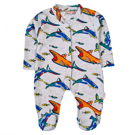 Haine bebelusi baieti - Salopeta pentru bebelusi, model Fish