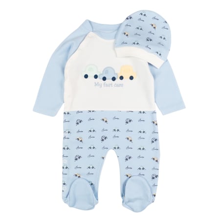 Haine bebelusi baieti - Salopeta pentru bebelusi model cu Masinute