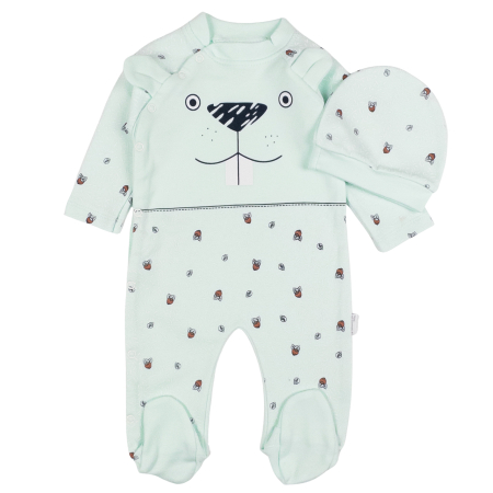 Haine bebelusi baieti - Salopeta pentru bebelusi si nou nascuti, Verde Deshis