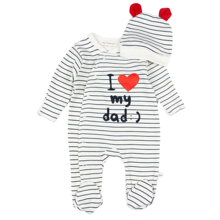 Salopete bebelusi fete - Salopetă Bebeluşi I Love My Dad, cu Căciuliţă inclusă