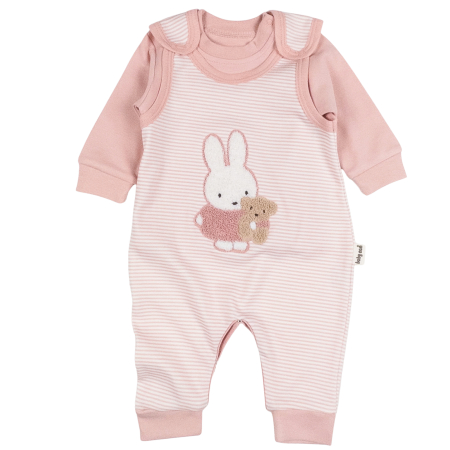 Salopete bebelusi fete - Salopeta  pentru fetite, 2 piese, model Iepuras si ursulet