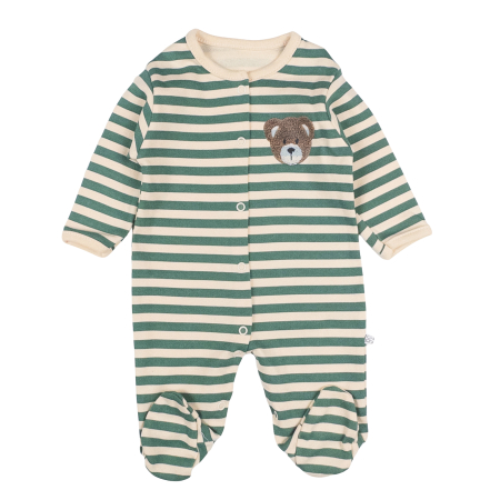 Imbracaminte nou-nascuti - Salopeta pentru nou nascuti, model cu ursulet, vernil