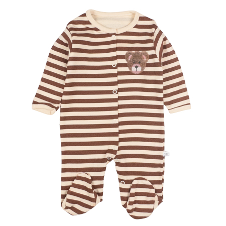 Imbracaminte nou-nascuti - Salopeta pentru nou nascuti, model cu ursulet, maro