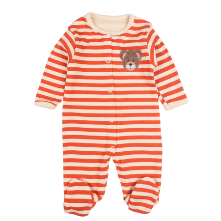 Imbracaminte nou-nascuti - Salopeta pentru nou nascuti, model cu ursulet, orange