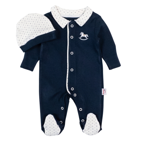 Imbracaminte nou-nascuti - Salopeta pentru nou nascuti si bebelusi, model Bleumarin