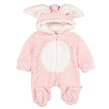 Salopete bebelusi fete - Salopeta plusata pentru fetite, model iepuras roz