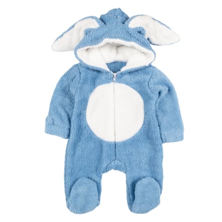 Salopete bebelusi fete - Salopeta plusata pentru bebelusi, model iepuras Blue