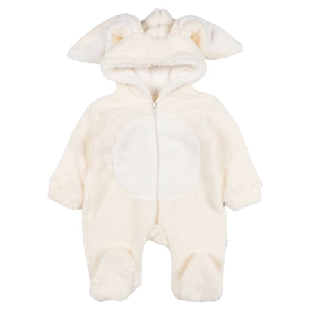 Salopete bebelusi fete - Salopeta plusata pentru bebelusi model iepuras alb