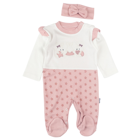 Haine bebelusi fete ❤️ - Salopeta si bentita model cu Stelute