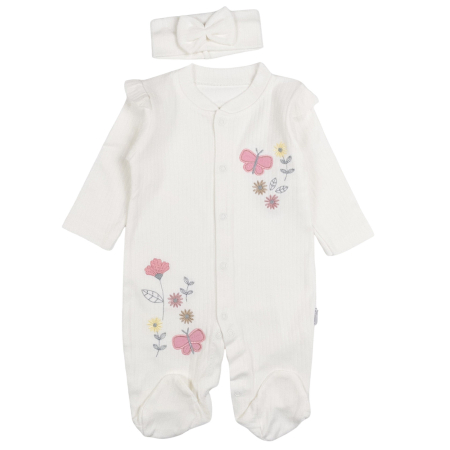 Salopete bebelusi fete - Salopeta si bentita model cu Floricele