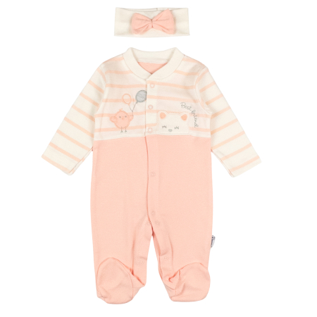 Haine bebelusi fete ❤️ - Salopeta si bentita model cu Pisicuta