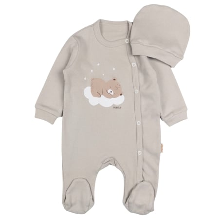 Salopete bebelusi baieti - Salopeta si caciulita, model Ursulet somnoros