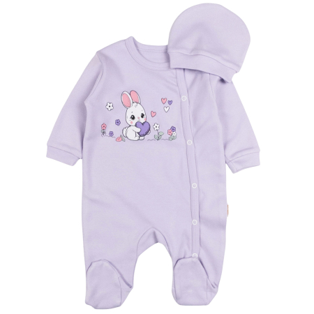 Salopete bebelusi fete - Salopeta si caciulita, model Iepuras