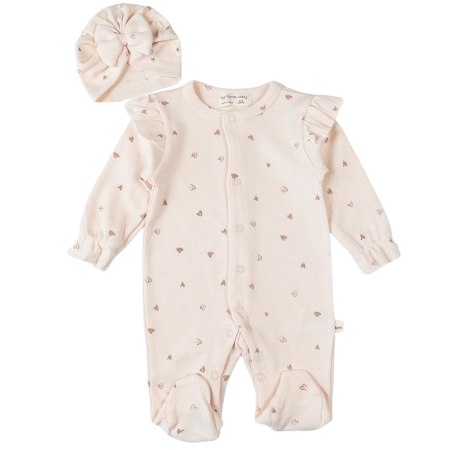 Haine bebelusi fete ❤️ - Salopeta si turban model Inimioare