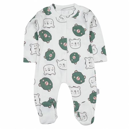 Salopeta pentru bebelusi si nou nascuti, model ursuleti verzi