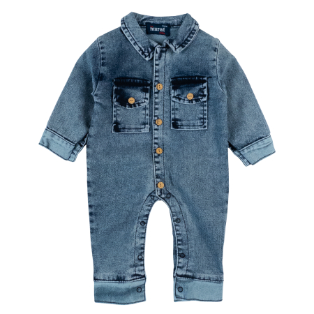 Imbracaminte nou-nascuti - Salopeta de blug pentru bebelusi, model Albastru