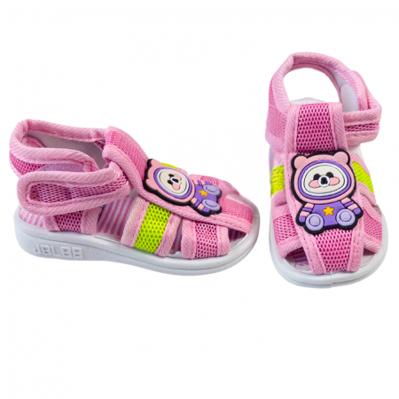 Botosi, sosete, dresuri, caciuli - Sandalute roz cu piuitoare