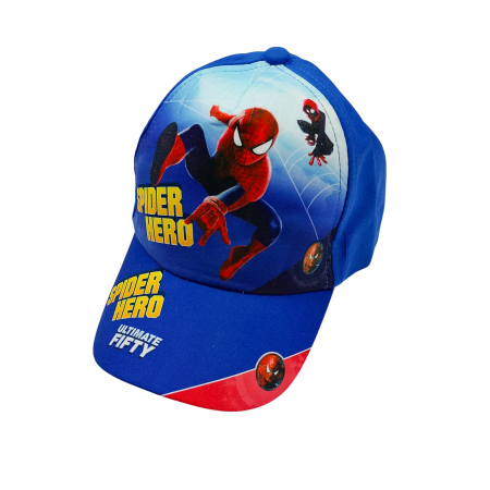 Camera bebelusului - Sapca de Vara pentru Bebelusi 1-2 Ani, Imprimeu Spider Hero, Albastră