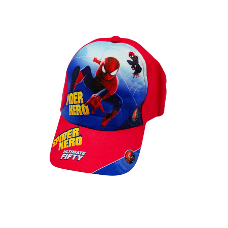 Camera bebelusului - Sapca de Vara pentru Bebelusi 1-2 Ani, Imprimeu Spider Hero, Rosie