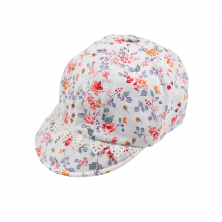 Botosi, sosete, dresuri, caciuli - Șepcuță Bebeluși  model floricele, 0-6 luni