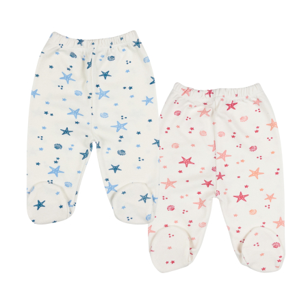 Haine bebelusi baieti - Set 2 pantalonasi pentru bebelusi, model cu stelute rosii