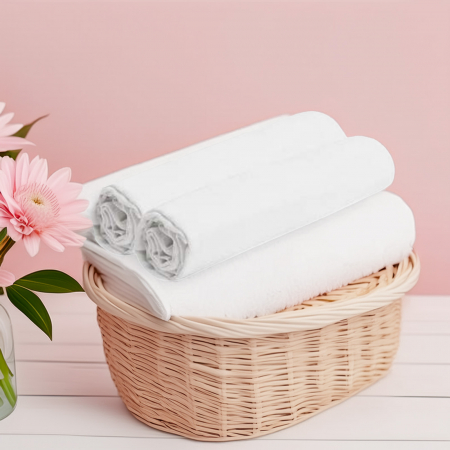 Botosi, sosete, dresuri, caciuli - Set 2 scutece din finet, 75x75 cm, Alb