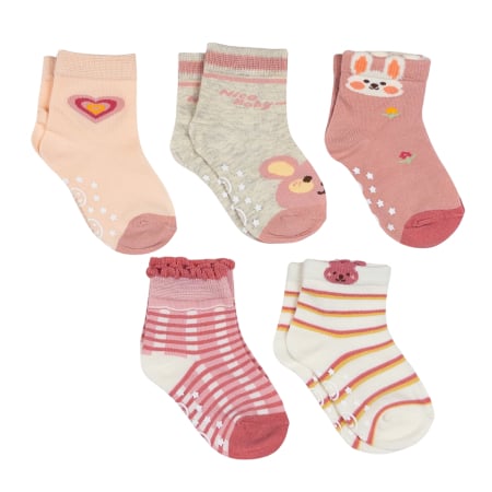 Noutăți - Set 5 perechi sosete pentru fetite, 1-2 ani