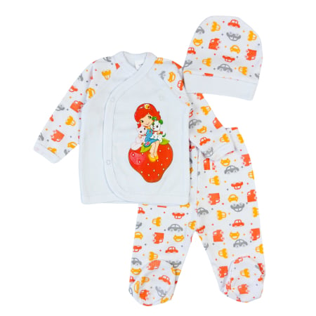 Haine bebelusi baieti ❤️ - Set 3 piese pentru Nou Nascuti, Model Capsuna