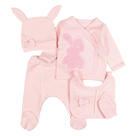 Imbracaminte nou-nascuti ❤️ - Set 5 piese pentru Nou Nascuti fetite, Model Iepuras