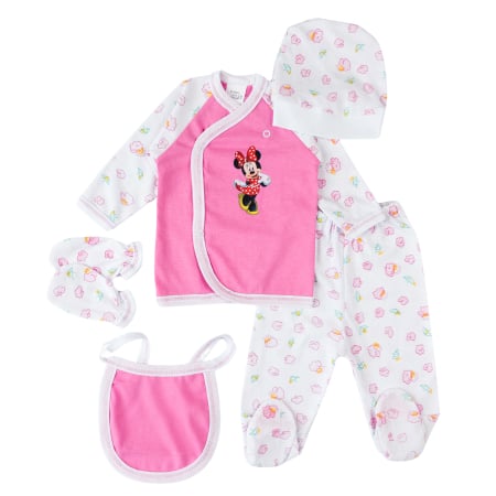 Seturi fetite - Set 5 piese pentru Nou Nascuti fetite, MinnieGirl, roz