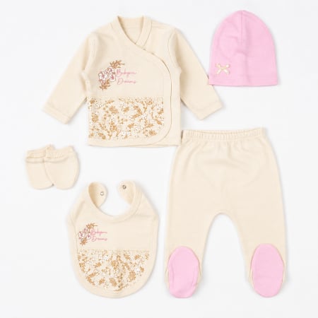 Imbracaminte nou-nascuti ❤️ - Set 5 piese pentru Nou Nascuti fetite, Model Floral
