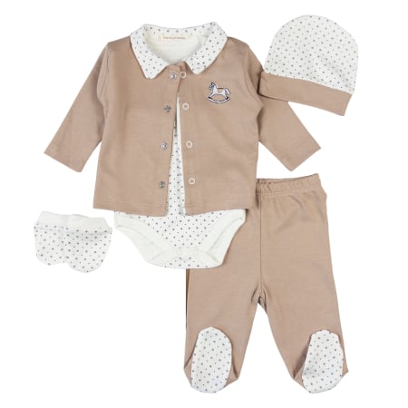 Imbracaminte nou-nascuti ❤️ - Set 5 piese pentru nou nascuti, model Căluț de Poveste