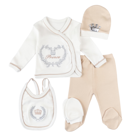 Imbracaminte nou-nascuti ❤️ - Set 5 piese pentru nou nascuti, model Micul Prinț
