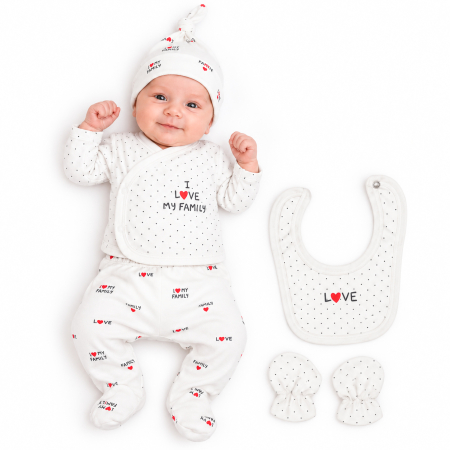 Imbracaminte nou-nascuti ❤️ - Set 5 piese pentru nou nascuti, Model Family