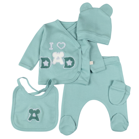 Seturi fetite - Set 5 piese pentru nou nascuti, Model Love Dad