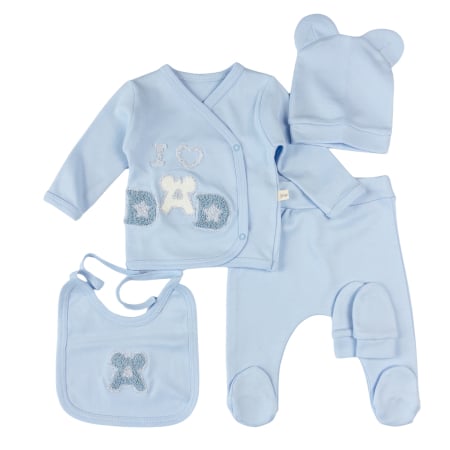 Compleuri bebelusi baieti - Set 5 piese pentru nou nascuti, model LoveDad - Copie