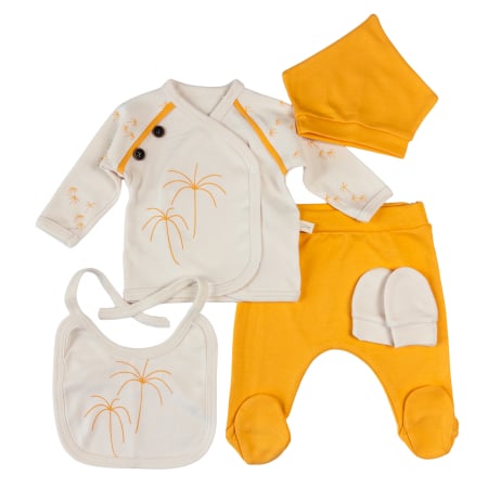 Compleuri bebelusi baieti - Set 5 piese pentru nou nascuti, model Palmier