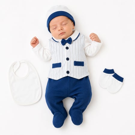 Imbracaminte nou-nascuti ❤️ - Set 5 piese pentru nou nascuti, Model Micul Gentleman
