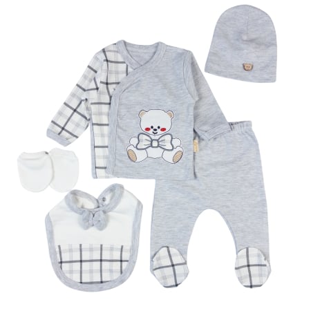 Imbracaminte nou-nascuti ❤️ - Set 5 piese pentru nou nascuti, model Ursulet