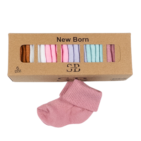Botosi, sosete, dresuri, caciuli - Set 6 Perechi Şosete Bebeluşi Nou Născuți fetite