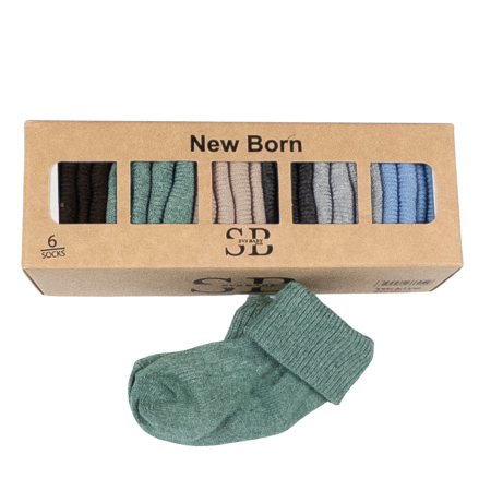 Botosi, sosete, dresuri, caciuli - Set 6 Perechi Şosețele Bumbac Nou Născut, Culori Naturale