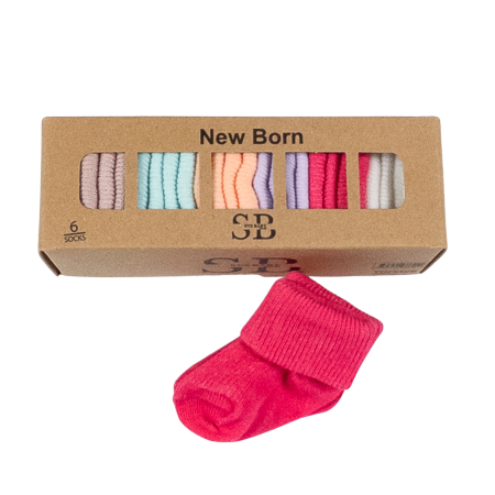 Botosi, sosete, dresuri, caciuli - Set 6 Perechi Şosete Bebeluşi Nou Născuți , Culori Pastelate