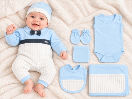 Imbracaminte nou-nascuti ❤️ - Set 7 piese pentru Nou Nascuti, Albastru