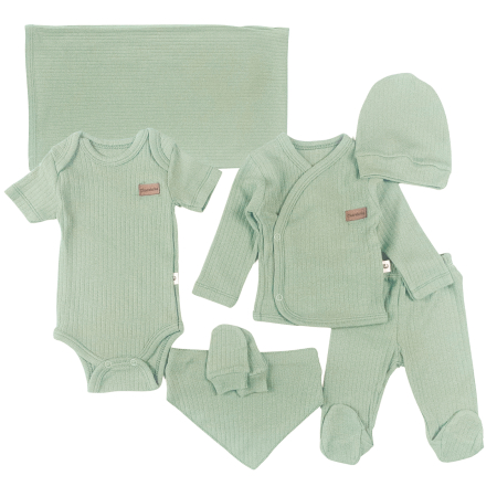 Imbracaminte nou-nascuti ❤️ - Set 7 piese pentru Nou Născuti, Verde Deschis
