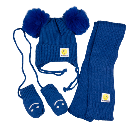 Noutăți - Set caciulita, fular si manusele, 1-2 ani, bleumarin